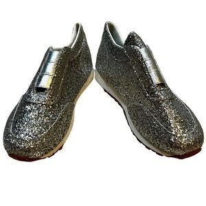 Glitter Silver Fashion Sneakers no name brand ladies size 40 fits like a 9-9.5